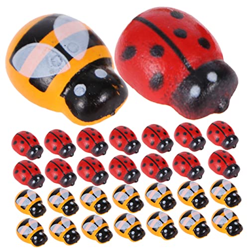 Cabilock 200Pcs Mikro Ornamente Mini Humble Plüsch Biene Ladybug Decor Bären Ratten Tiere Puppe Lustige Autoaufkleber Bunny Hamster Charms Frösche Süßes Figuren Frosch Figur Ladybugs Holz von Cabilock