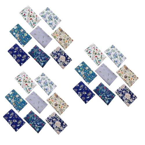 Cabilock 24 Stk -baumwolltuch Aus Reiner Baumwolle Cartoon-patchwork-tuch Gesteppter Stoff Hawaii-patchwork Selber Machen Blumenstoff-patchwork Floraler Baumwollstoff Diy-stoff Weiß von Cabilock