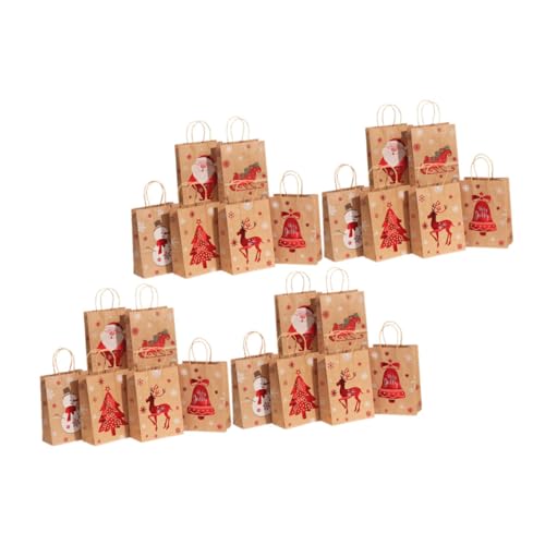 Cabilock 24er Set Handliche Weihnachtsgeschenktüten Aus Kraftpapier Ideale Geschenkverpackung Für Mitgebsel Und üßigkeiten Stilvolle Papiertüten Für Festliche von Cabilock