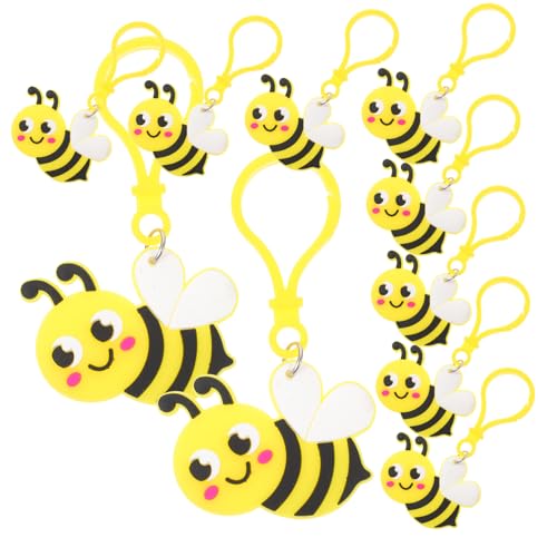 Cabilock 24St Honigbienen-Charms-Anhänger Biene Schlüsselanhänger -Charme Bienen Schlüsselanhänger Bienen Keychain dekoration schlüsselringe Geldbörsenanhänger Geldbörse-Ornament PVC von Cabilock