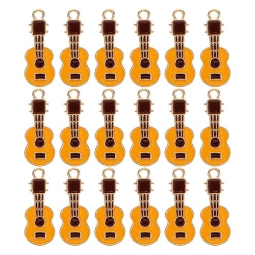 Cabilock 25Pcs Musikinstrumentengitarrenanhänger Instrumente Schmuck Mini Gitarre Halskette Musikgitarre Anheizt Metal Charms Music Charme Anhänger von Cabilock