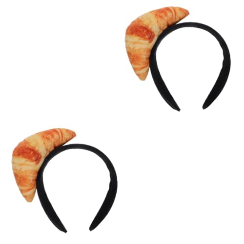 Cabilock 2St Croissant-Stirnband Food-Kostüm-Hut Simulations-Lebensmittel-Stirnbänder Gastgeschenke Kostümzubehör Lustige Haarbänder Kostüm Stirnbänder Simulation Essen Cosplay Prop Stoff von Cabilock