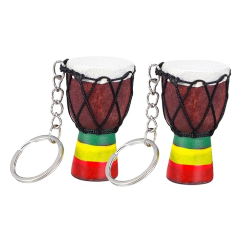 Cabilock 2St Djembe-Schlüsselanhänger Djembe-Trommel-Schlüsselanhänger Trommel als Schlüsselanhänger Afrikanisches Trommel Schlüsselanhänger Handtrommel Schlüsselring Taschenanhänger Holz von Cabilock