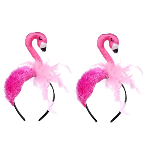 Cabilock 2St Flamingo-Stirnband verkleidung haarspange Geburtstagsfeier Haarband Flamingo-Hüte Geburtstag Flamingo Cosplay Stirnband Geburtstags-Haarband-Requisite Feder Rosa von Cabilock