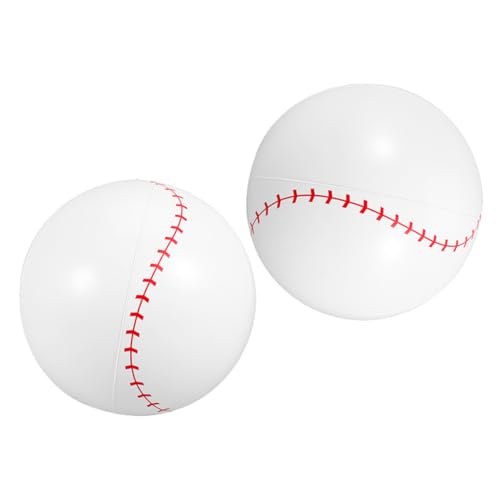 Cabilock 2St aufblasbarer Baseball aufblasbares Strandball Pool Strandkugel aufblasbarer Spielzeugball Wassersport Strandkugel aufblasbarer Wasserball aufblasbare Bälle PVC Weiß von Cabilock