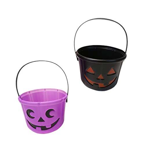 Cabilock 2st Kürbis Eimer Aufbewahrungsbehälter Für Süßigkeiten Geschenkeimer Halloween-versorgung Süßigkeiten Eimer Kindergeschenk Süßigkeitenhalter Für Black Plastik von Cabilock