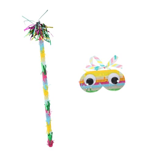 Cabilock 3 Sätze Piñata Pinata-Requisite für Kinder Pinata Brillenstütze Mädchenspielzeug Kinderspielzeug Spielzeuge Dekor mehrfarbige Pinata-Sticks Pinata-Spiel für Jungengeburtstagsfeier von Cabilock