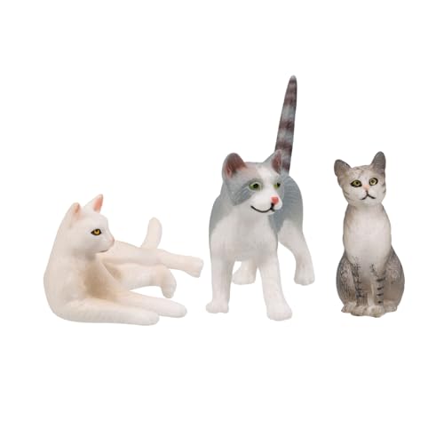 Cabilock Lebensechte Katzenfiguren Spielzeug 3er-Pack Simulierte Babykatzenfiguren Als Dekoration Für Tortenaufsätze Für Kinder von Cabilock