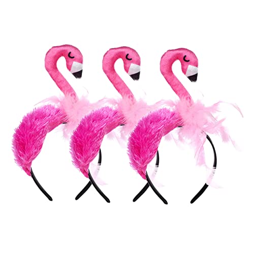 Cabilock 3 Stück Flamingo Stirnband Strand Party Stirnbänder Haarschmuck Für Kinder Haar Party Haar Accessoires Plüsch Haare Hawaiianische Party Stirnbänder Flamingo Kopfbopper von Cabilock