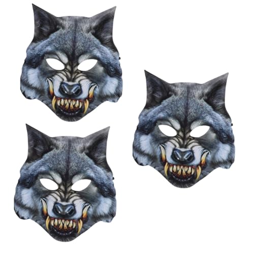 Cabilock 3 Stück Halloween Maske Kostümzubehör Party Cosplay Maske Einzigartige Maske Halloween Kostüm Maske Schöne Masken Wolfsmaske Karnevalsmaske Interessante Maske Party von Cabilock