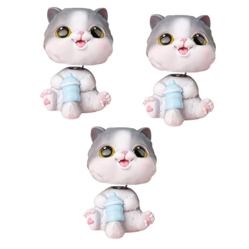 Cabilock 3 Stück Süße Katzenornamente Katzenfiguren Katzentee Haustier Tierfiguren Katzenfiguren Für Kinder Katzen Schreibtischdekoration Niedliche Figuren Mini Katzen Mini Figur von Cabilock