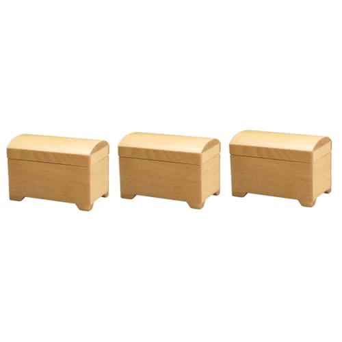 Cabilock 3 Teiliges Set Mit Mini Schatztruhen Modelldekoration Kinderspielzeug Modelle Für Kleinkindmöbel Für Babys Puppenhaus Für Kleinkinder Bücherregal Aus Holz von Cabilock