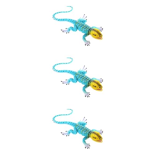 Cabilock 3st Künstliche Gekräuseltes Eidechsenmodell Miniaturen Tiere Spielzeug Reptilienmodell Kindereidechsenspielzeug Gecko-Miniatur Tierspielzeug Falsche Schlange PVC von Cabilock