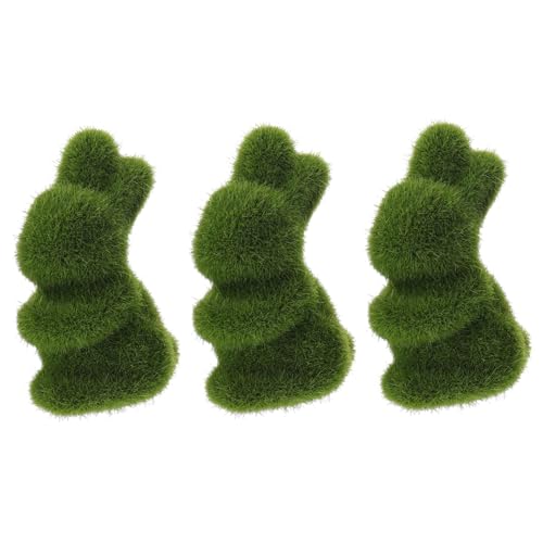 Cabilock 3st Simulierte Kaninchenverzierung Hasendekor Stofftier Mini Beflockte Kaninchenstatue Spaß Massenteddys Miniatur-kuscheltiere Raupe Schmuckstück Hasenlampe Roti Material; Green von Cabilock