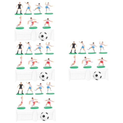 Cabilock 4 Sätze Fußball Kuchen Dekoration Kuchendekoration Miniatur-fußballfigur Fußballdekoration Für Kuchen Fußball-cupcake-topper Puppenhaus-fußball Fußball-cupcake-förmchen Pvc von Cabilock