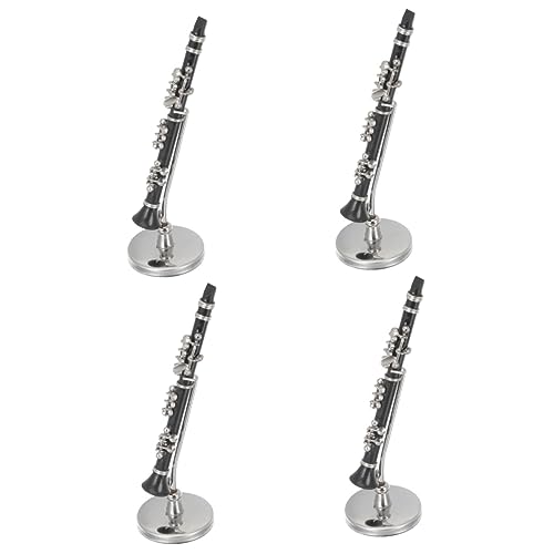 Cabilock 4 Sätze Klarinettenmodell Klarinetten-Miniatur-Instrumentenmodell Miniaturinstrument Mini-Dekor wohnungseinrichtung wohnungsdeko Spielzeug Mini-Klarinette Miniatur-Dekor Black von Cabilock