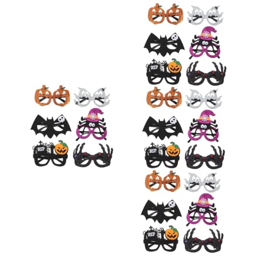 Cabilock 4 Sätze Lustige Brille Augenmaske Halloween Halloween-Dekoration Halloween Goodies Schnapsgläser Halloween-Brille Für Cosplay Partygeschenke Halloween-Brillen Plastik 6 Stück * 4 von Cabilock