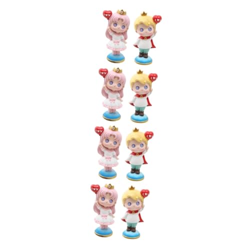 Cabilock 4 Sätze Puppe Multifunktions-kuchendekor Prinzessinnenfiguren Für Mädchen Cupcake-topper Prinzessin Kuchen Figur Kuchendekor Aus Harz Entzückende Tortenfigur 2 Stück * 4 von Cabilock