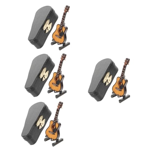 Cabilock 4 Sets Gitarrenmodell Gefälschte Gitarre Puppenhausmöbel Ornamente Musikspielzeug Kindergitarrenspielzeug Für Kleinkinder Gitarren Für Kinder Mini Spielzeug von Cabilock