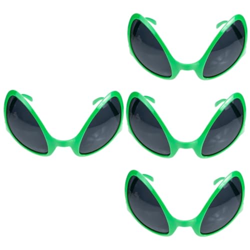 Cabilock 4 Stück Alien-Sonnenbrille brille für kinder grüne Alien-Brille Kostüme für Erwachsene halloween brillen faschingsbrille Cosplay Alien-Kostüm Alien-Cosplay-Requisite Plastik von Cabilock