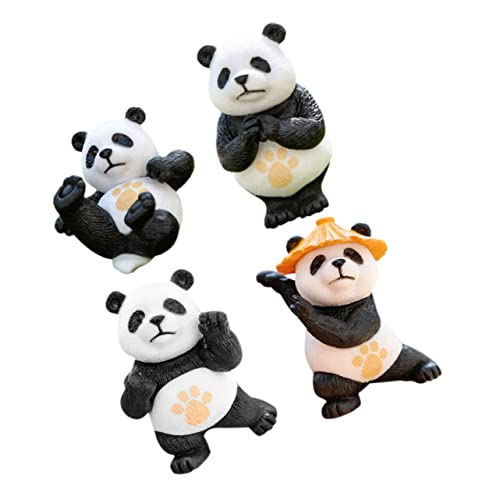 Cabilock 4 Stück Fitness-Panda-Modell Bildungsfigur Panda-geburtstagsdekorationen Panda-Modelle Süßes Panda-Spielzeug Dschungeltierfiguren Deko Für Torten Panda-Sweatshirt Mini Spielset PVC von Cabilock