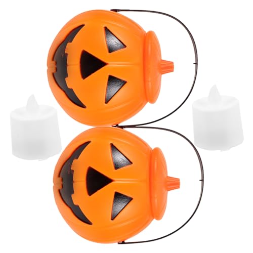 Cabilock 4 Stück Leuchtende Kürbis Eimer Halloween Dekor Mini Süßigkeiten Halloween Kürbis Eimer Kinderlaterne Halloween Süßigkeiten Eimer Halloween Eimer Halloween Partygeschenk von Cabilock