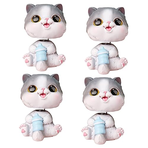 Cabilock 4 Stück süße Katzenverzierungen Auto- Katzenfiguren für Kinder Mini-Katzenfiguren Tierfiguren Living Room Decoration wohnzimmerdeko Niedliches Katzendekor Minifiguren Harz von Cabilock