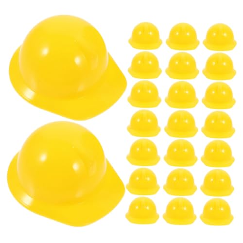 Cabilock 40St Mini-Bauhut Schutzhelm puppenhelm security cap yellow Weinflaschenverschluss Miniatur-Baukappen Miniatur-Bauhut Mini-Hut Haustier Zylinder schmücken Bau Hut Kind Plastik von Cabilock