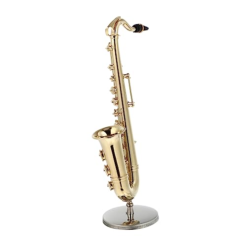 Cabilock 5 Sätze Saxophon-verzierung Mini-trompetenverzierung Kidcraft-spielset Musikalische Versorgung Kleinkind Saxophon Kinder-Saxophon-Spielzeug Golden 24 Karat Vergoldetes Kupfer von Cabilock