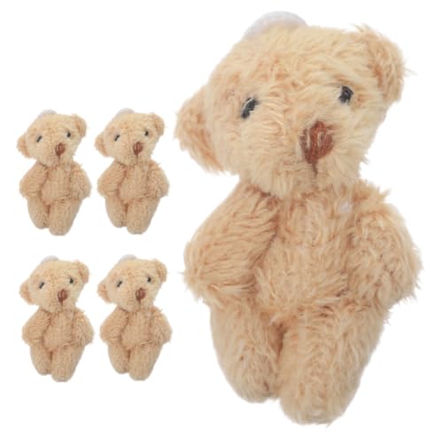 Cabilock 5 Stück Bär Stofftier Geburtstagsdekoration Für Mädchen Spielzeug Bär Stofftier Miniatur Stofftiere Tiny Bears Puppe Schlüsselanhänger Taschenanhänger Zubehör Stoffbär Khaki von Cabilock