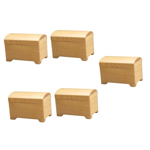 Cabilock 5 Stück Box Mini Schatzkiste Modell Bücherregal Kleinkind Möbel Dekoration Puppenhaus Modelle Miniatur Möbel Modell Mini Schmuck Puppenhaus Möbel Holz von Cabilock