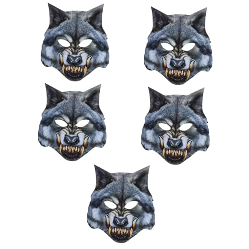 Cabilock 5 Stück Halloween Maske Cosplay Requisite Maske Für Festival Maske Für Karneval Einzigartige Maske Kostümzubehör Party Maske Schöne Masken Horror Stil Maske Wolf Cosplay von Cabilock