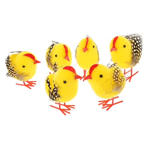 Cabilock 6 Kleine Gelbe Hühner Ornamente Hühnerspielzeug Stofftier Hase Plüschfiguren Faultier Lustiges Huhn Plüschkissen Plüschtiere Mini Kuscheltiere Mini Bezauberndes von Cabilock