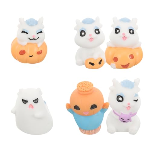 Cabilock 6 Stück Harz Squishy Halloween Miniaturen Bunte Mini Kürbis Miniaturen von Cabilock