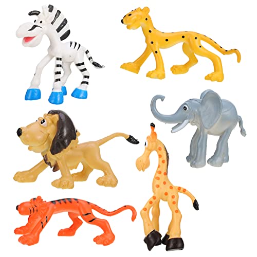 Cabilock 6 Stück Tieridentifikationsmodell Kinderspielzeug Wildtierfigur Cartoon Wildtiermodell Giraffenfiguren Tier Lernspielzeug Cartoon Wildtierfigur Kinderspielzeug Kunststoff von Cabilock