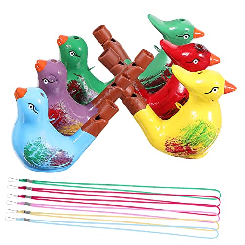 Cabilock 6er Set Keramische Tierpfeifen Für Bunte Vogelpfeifen Mit Lanyards Musikinstrumente Für Kleinkinder Entwicklungs Und Bildungsspielzeug Gemischte Styles von Cabilock