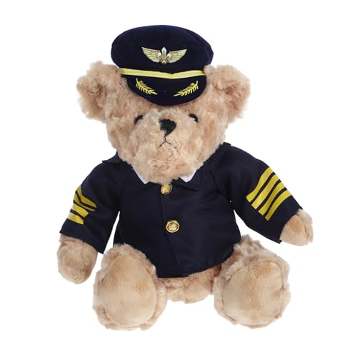 Cabilock Bär Kuscheltier Süße Bären Plüschpuppe Mit Piloten Uniform Schlaf Und Spielspielzeug Für Für Die Babyparty Geburtstagsfeier von Cabilock