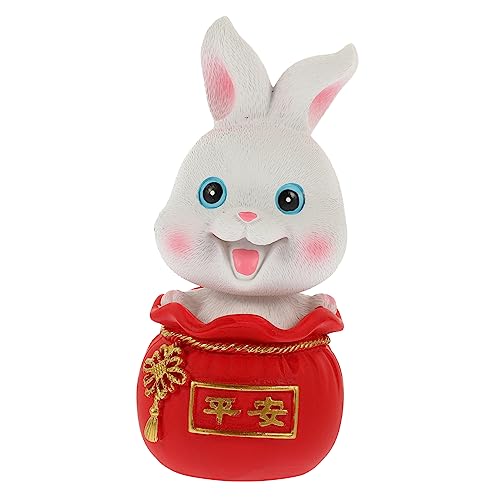 Cabilock Bommel Geldbeutel Hase Tanzende Figur Spielzeug Hasenfiguren Spielzeug Chinesisches Autodekoration Wassertisch Spielzeug Autos Spielzeug Miniatur Hasenfigur von Cabilock