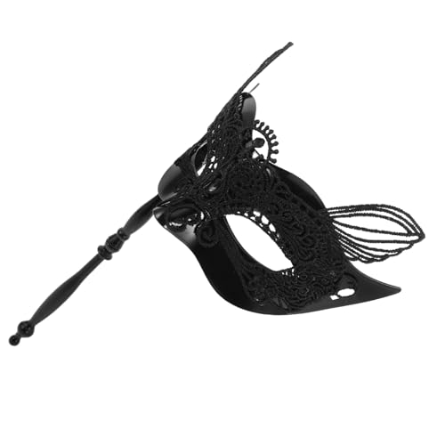 Cabilock Damen Masquerade Maske mit Spitzenrand und Handlichem Stab Schwarze Karnevalsmaske für Halloween Kostüm-party und Maskenball Vielseitiges Accessoire für Festliche Anlässe Cabilock Damen Masquerade Maske mit Spitzenrand und Handlichem Stab Schwarze Karnevalsmaske für Halloween Kostüm-party und Maskenball Vielseitiges Accessoire für Festliche Anlässe von Cabilock