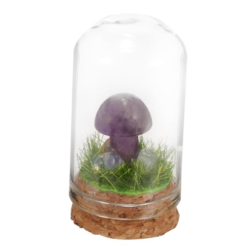 Cabilock Desktop-kristall-pilzfigur Mini-pilzfiguren Puppenhaus Pilz Pilzgartendekoration Miniatur-Cloche-kuppel Pilz-Modell Kristallpilzdekoration Kristallpilz Für Den Desktop Glas von Cabilock