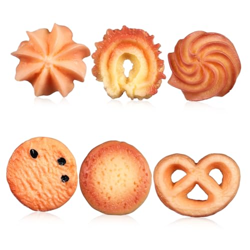 Cabilock Dessert-Modell 6 STK Kekszubehör Simulationskeks Plätzchen-Ornamente Künstlicher Keks Künstliche Kekse Keksornament Cookies-Modell Dessertmodell Lebensmittel Plastik Kosmetik von Cabilock