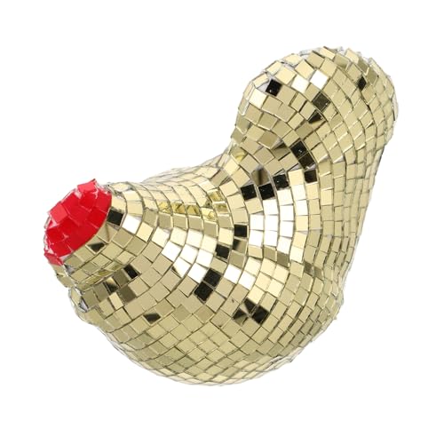 Cabilock Disco-Küken-Ornamente Huhn-Disco-Ornament Discokugeln Partydekoration Hühnermodus für Disco-Party Hühnerornamente Hühnerdekor Hühnchen-Disco-Kugel Auto-Disco-Kugel Schaum Golden von Cabilock