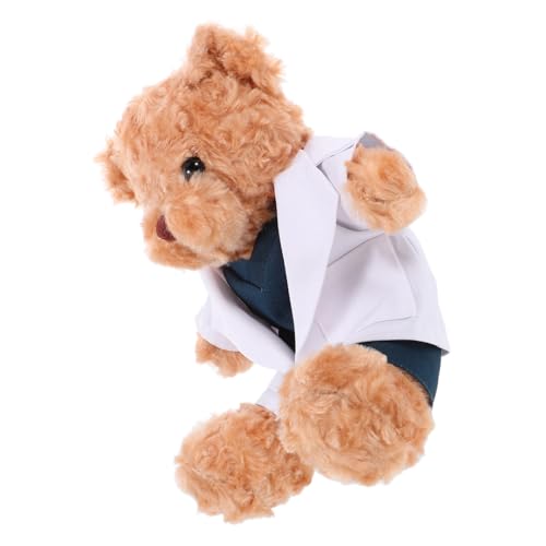 Cabilock Doktor-bär-puppe Stofftier Bär Kleiner Bär Stofftier Süßes Kuscheltier Ausgestopfte Bärenpuppe Ausgestopftes Bärentier Dekorative Bärenpuppe Weicher Stoffbär Light Brown Plüsch von Cabilock