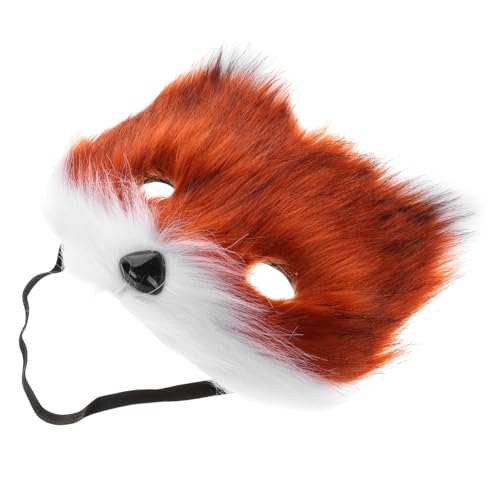 Cabilock Fuchs Maske Maskentier Katzenmasken pelzige Fuchsmasken Halbmaske leere Fuchsmaske tiermasken halloween maske Fuchsmaske und pelzige Maske und Plastik Light Brown von Cabilock