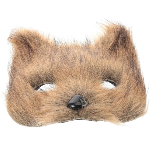 Cabilock Fuchs Maske faschingsmasken halloween maske Tiermasken für Cosplay masken für karneval Masken für Veranstaltungen Tier-Cosplay-Maske Fuchs Kostümzubehör Fuchsmaske Haar Light Brown von Cabilock