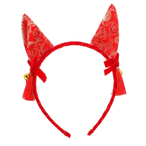 Cabilock Fuchsohren Stirnband Fuchs-stirnband Stirnband Mit Tierohren Kopfschmuck Für Weihnachtsfeiern Katzenohren Haarreifen Halloween-fuchs-kostüm Fuchsohren Haarband Abs Rot von Cabilock