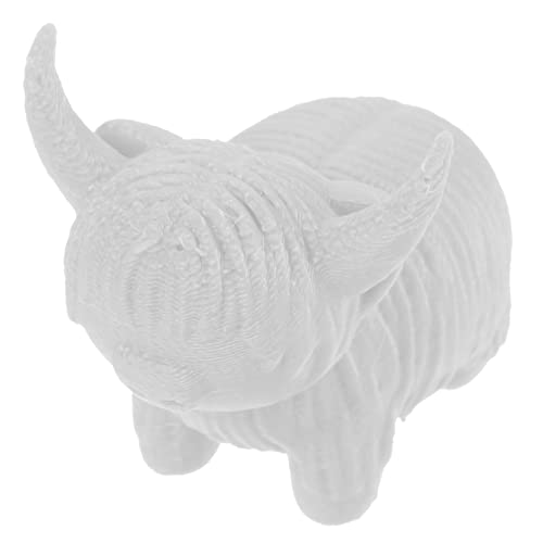 Cabilock Highland Cow Mini Kuh Statue Entzückende Kunststoff Spielzeug Figur Kuh Ornament für Home Office von Cabilock