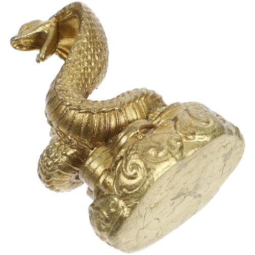 Cabilock Garten Statue Schlangenstatue Aus Messing Exquisites Schlangendekor Solide Schlangenfigur Tiger-Statue Realistische Schlange Drachenspielzeug Tierschnitzstatue Alligator Golden Kupfer von Cabilock