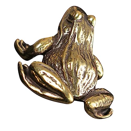 Cabilock Gartenfiguren Outdoor-Dekoration Gartenfroschstatuen Tiere Yoga-Frosch-Statue Frosch-gartenstatue Plakette Zen-meditationsfrosch Lin Schildkröte Vintage Tierfigur Golden Messing von Cabilock