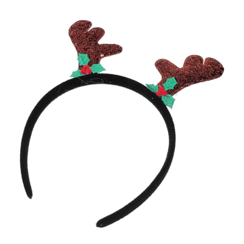 Cabilock Geweih Stirnband Haarreif Aus Elch-kitz-horn Stirnbänder Weihnachts-haarschmuck Glocke Stirnband Weihnachts-stirnband Weihnachtsrequisiten Kaninchen Maske Kostüm Hase Coffee Stoff von Cabilock